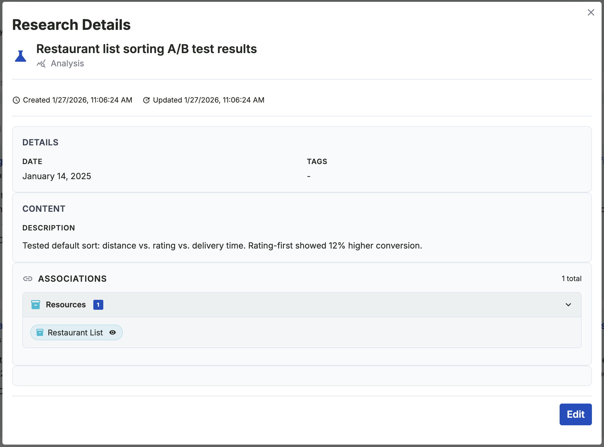 Research and testing hub interface